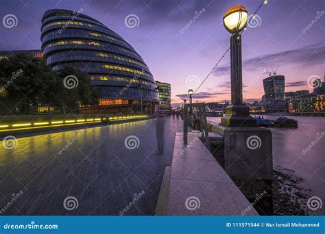 Colourful Sunset at the City Hall Building in London, United Kingdom. Editorial Stock Image ...