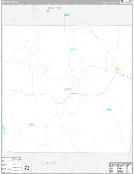 Kent County, TX Wall Map Premium Style by MarketMAPS - MapSales