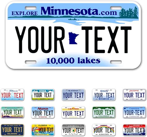 Amazon.com: InkMyPlate Personalized Minnesota Car License Plate | 12x6 ...