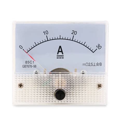 DC 30A Analog Ammeter Panel Portable 0 30A Current Meter Durable Analog ...