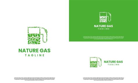 natural gas logo design, gas pump with leaf logo design icon template ...