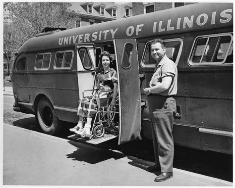 Polio Girl uses bus lift - 1940s | A wheelchair bound polio … | Flickr