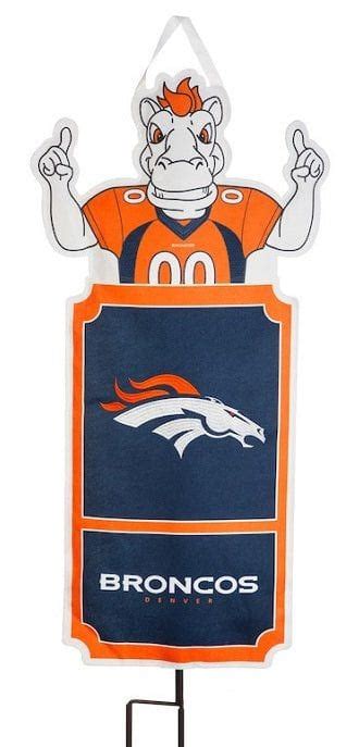 Denver Broncos Flag Statement Stake With Pole