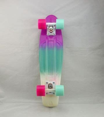 Rainbow Penny Style Skateboards Board Complete 22", Pastel Fade-3 color(PBW)P+B | Penny ...