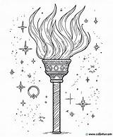 Olympic torch coloring Page Download Or Print For Free sketch template