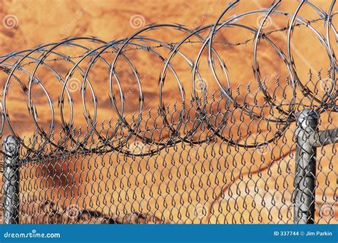 Razor wire fence. stock photo. Image of guard, mexico, jail - 337744