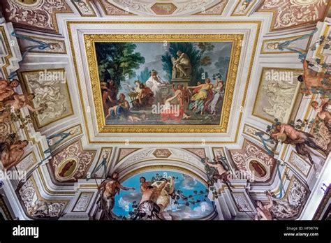 Ceiling paintings Villa Borghese gallery Rome Italy Stock Photo - Alamy