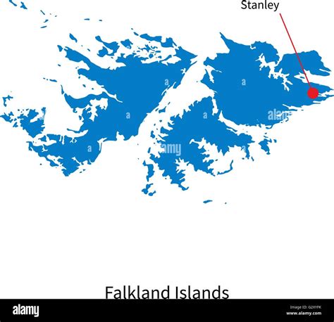 Detailed vector map of Falkland Islands and capital city Stanley Stock Vector Art & Illustration ...