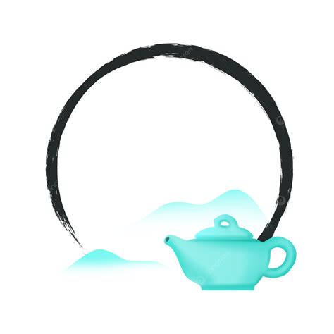 Chinese Style Ink Brush Teapot Border, Chinese Style, Antiquity, Ink Painting PNG Transparent ...