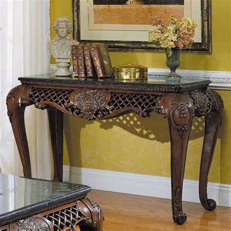 Gladstone Sofa Table W/ Marble Top Homelegance, 1 Reviews | Furniture Cart