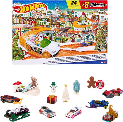 Amazon.com: Hot Wheels Toy Car Set, 2023 Advent Calendar with 8 1:64 ...