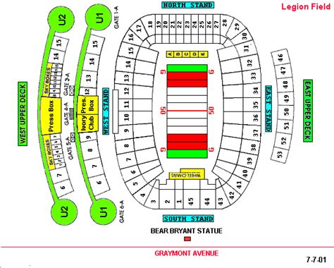 Legion Field Seating Chart