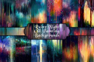 Rainy Night Oil Painting Backgrounds Graphic by curvedesign · Creative ...