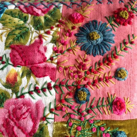 Detail - Cushion Vintage Fabrics, Velvet and embroidery. Teresa Searle ...