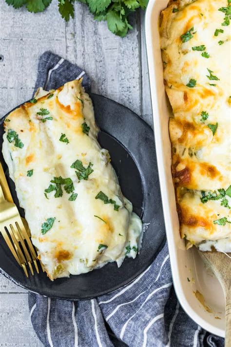 Creamy White Chicken Enchiladas - Easy Chicken Recipes