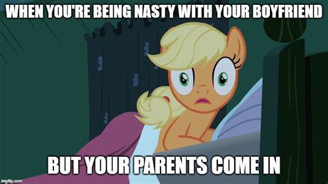 Applejack shocked in bed - Imgflip