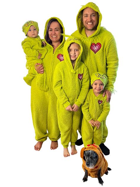 Dr. Seuss The Grinch Christmas Matching Family Pajamas, Adult Onesie ...