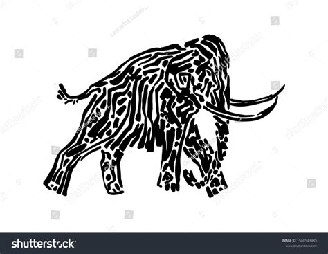 Mammoth Animal Decorative Vector Illustration Painted Stock Vector ...