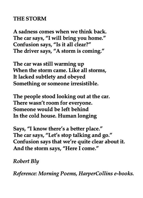 Robert Bly, The Storm 💞🌍🌎🌏💞 Reference: Morning Poems, HarperCollins e ...