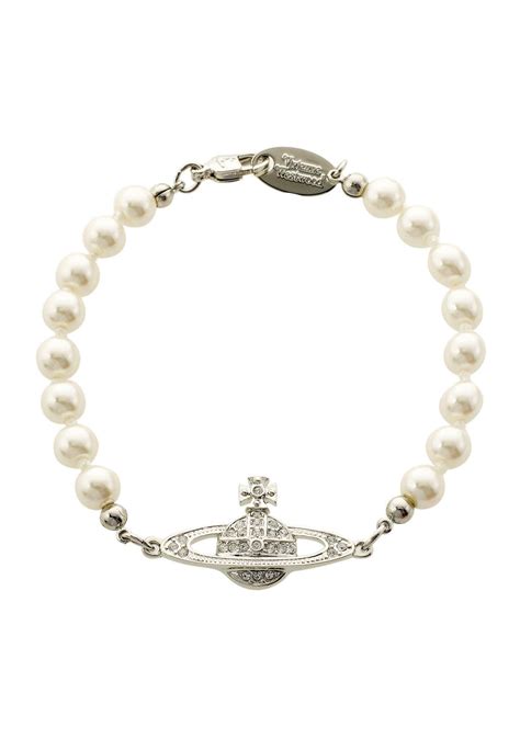 Mini Bas Relief Pearl Bracelet Crystal | Vivienne Westwood | Pearl ...