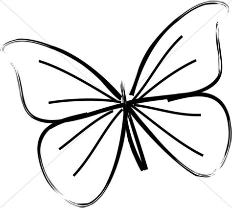 Single Butterfly Line Art | Butterfly Clipart