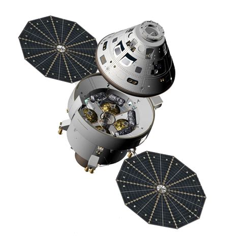 Exploded view of NASA's Orion spacecraft in its launch configuration ...