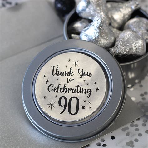 90th Happy Birthday Party Favors Black and Silver 90th Thank | Etsy