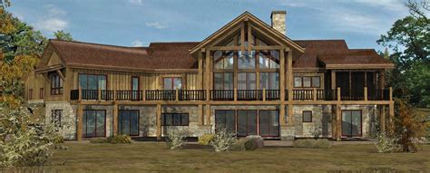 Mountain View - Rear Rendering by Wisconsin Log Homes Inc 2 | Mountain house plans, Log home ...