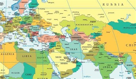 Map Of Europe And Asia - World Map with Countries