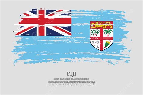 Vector Poster Featuring Fiji Flag In Brush Stroke Style And Informative ...