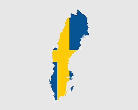 Sweden Map Flag European Outline Illustration Vector, European, Outline ...