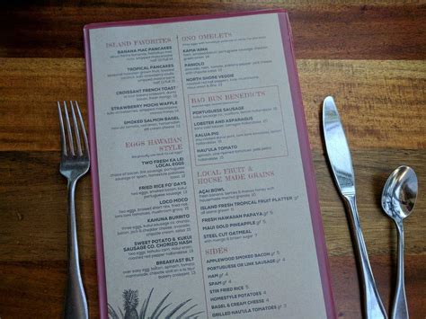 Menu at Hula Grill Waikiki restaurant, Honolulu