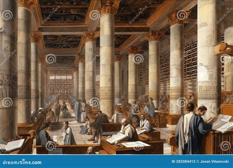 The Legendary Library of Alexandria in Egypt Generative AI Stock Illustration - Illustration of ...