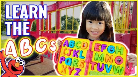 Kids ABC SCAVENGER HUNT at the Playground🔎 Sesame Street ABC Alphabet ...