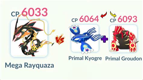 MEGA RAYQUAZA vs PRIMAL GROUDON & PRIMAL KYOGRE in Pokemon GO. - YouTube