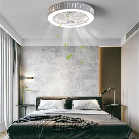 25& MODERN CEILING Fan Light Bladeless Invisible Blades Dimmable LED Lamp+Remote $78.85 - PicClick