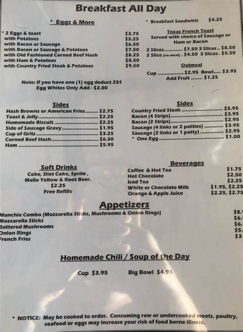 Country Fare Restaurant Grand Junction MI- Menu - Country Fare Restaurant