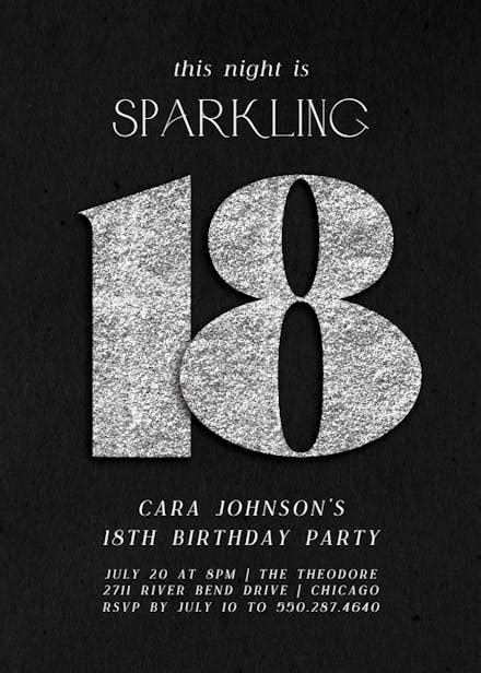 Shimmering Numbers 21 - Birthday Invitation Template | Greetings Island