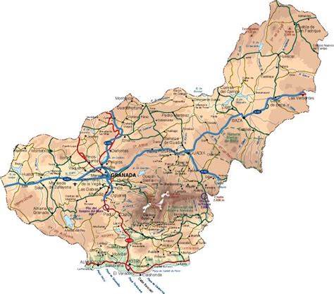 Granada Mapa Provincia Vectorial