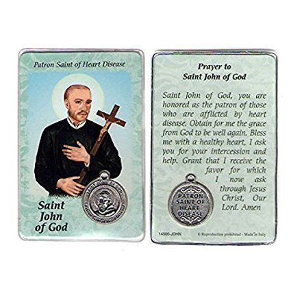 Saint St St. John of God Prayer Card Holy Card Cards Patronage Patron Heart Disease Failure ...