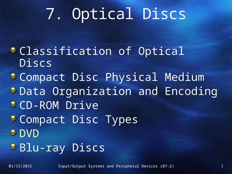 (PPTX) Classification of Optical Discs Compact Disc Physical Medium ...