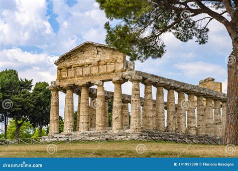 Temple of Athena at Paestum Stock Photo - Image of greek, archeology: 141957390