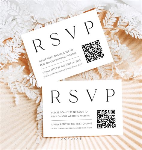 QR Code RSVP Templates, Modern Minimalist Wedding Online Rsvp Templates ...