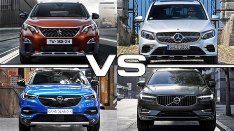 2018 Peugeot 3008 vs 2017 Mercedes GLC Coupe vs 2018 Opel Grandland X ...