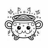 Cauldron Coloring Page For Download  sketch template
