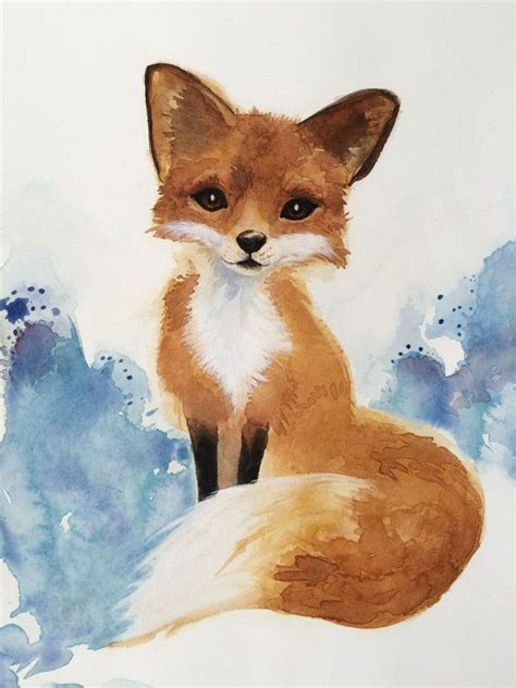 Watercolor Fox Art Woodland Painting by SweetPeaAndGummyBear | Wildlife Rocks, Paintings, Photos ...