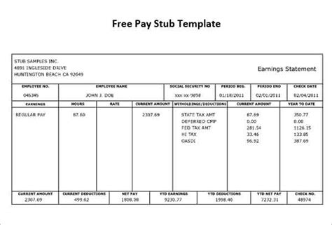 62+ Free Pay Stub Templates Downloads - Word, Excel, PDF, Doc