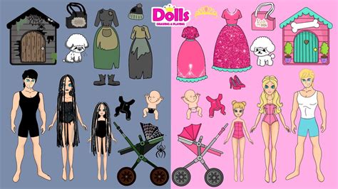 Paper Dolls Drawing And Playing Family Paper dolls zombie ...