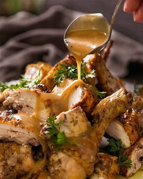 CRISPY Herb Baked Chicken with Gravy (easy roast chicken!) – Project ...