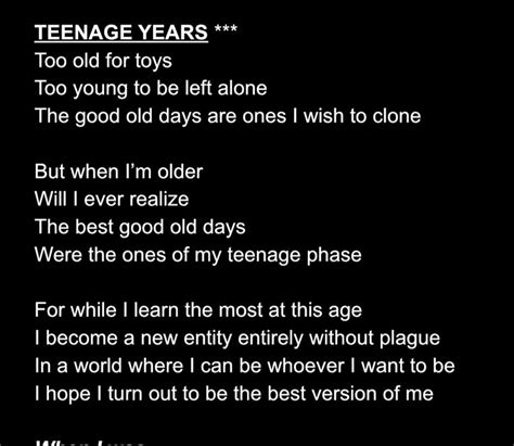 Teenage years